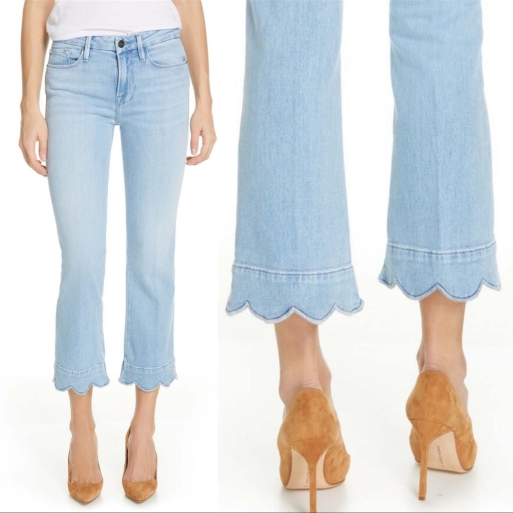 Frame Le Crop Mini Boot Jeans with Scallop Hem